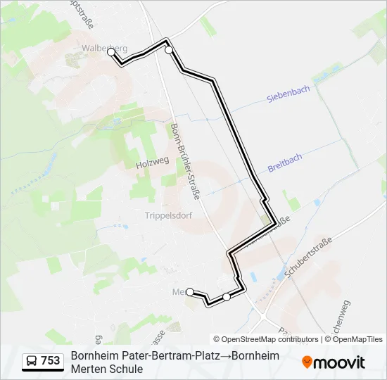 753 Bus Line Map