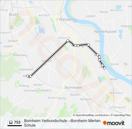 753 Bus Line Map