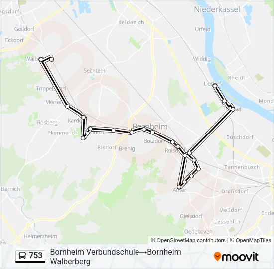 753 Bus Line Map