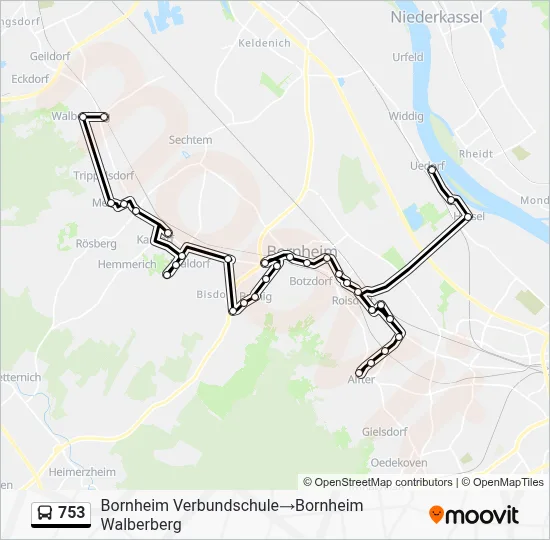 753 Bus Line Map