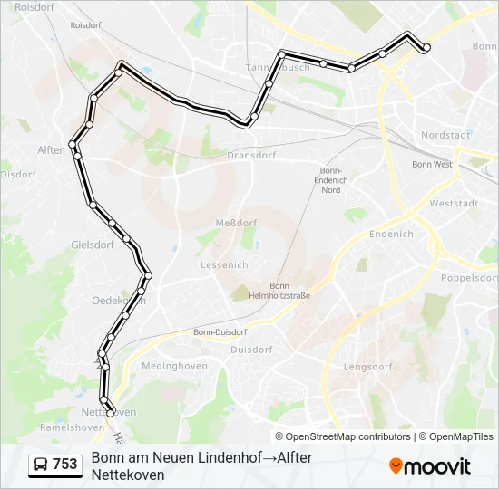 753 Bus Line Map