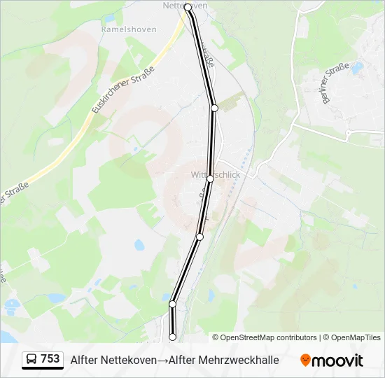 Автобус 753: карта маршрута