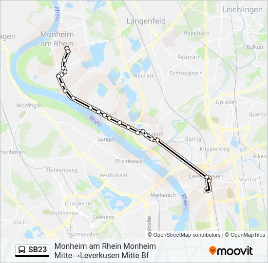 SB23 Bus Line Map