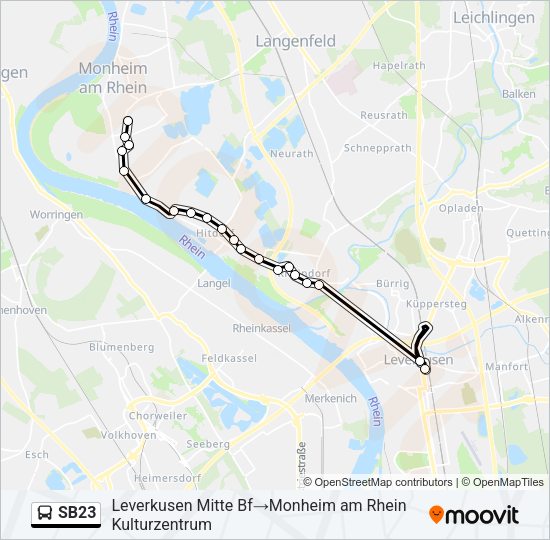 SB23 Bus Line Map