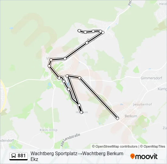 881 Bus Line Map