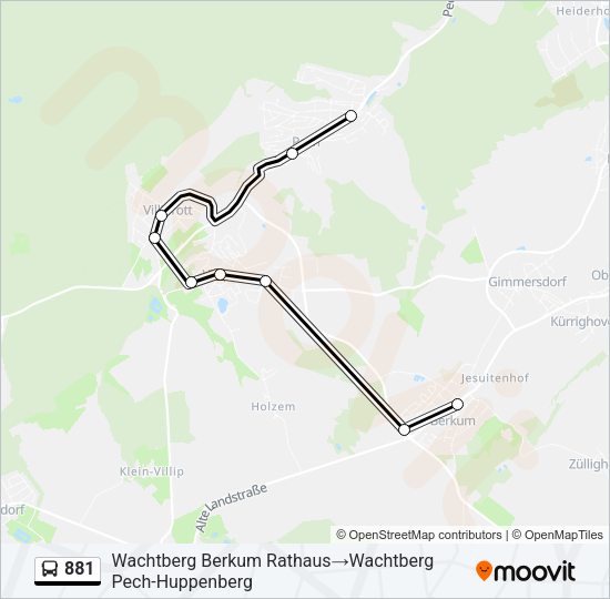 881 Bus Line Map