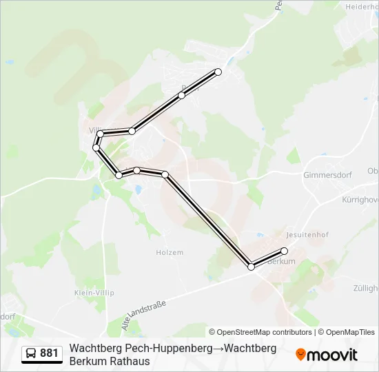 881 Bus Line Map