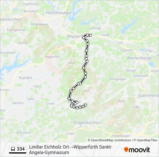 Автобус 334: карта маршрута