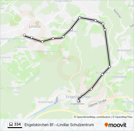 334 Bus Line Map