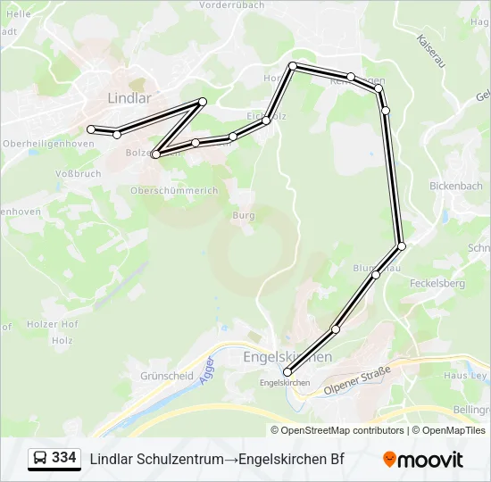 334 Bus Line Map