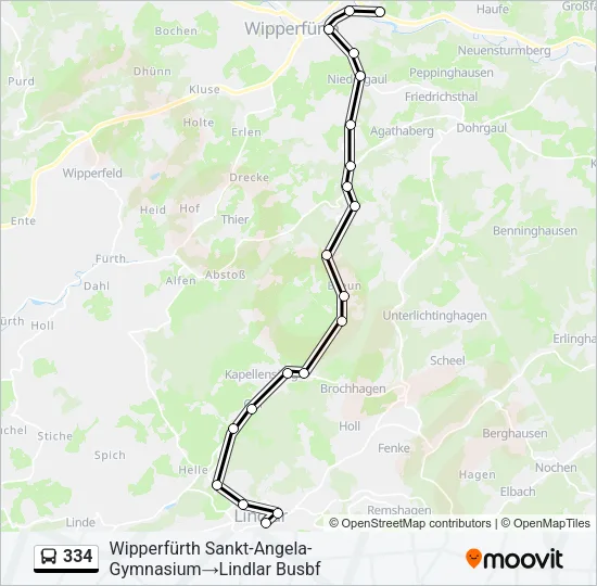 334 Bus Line Map