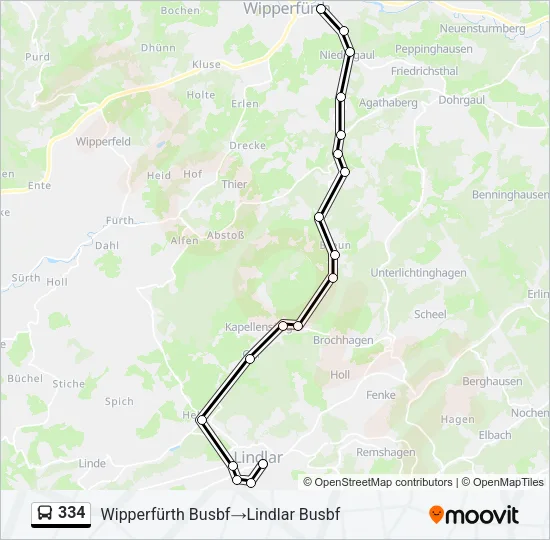 334 Bus Line Map
