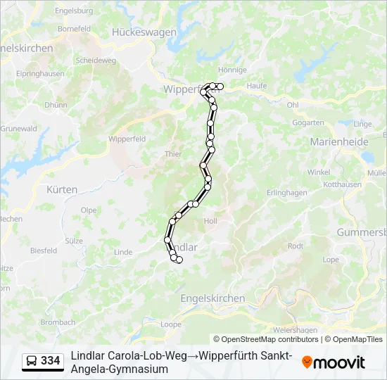 334 Bus Line Map
