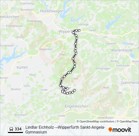 334 Bus Line Map