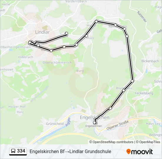 334 Bus Line Map