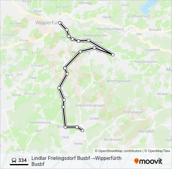 334 Bus Line Map