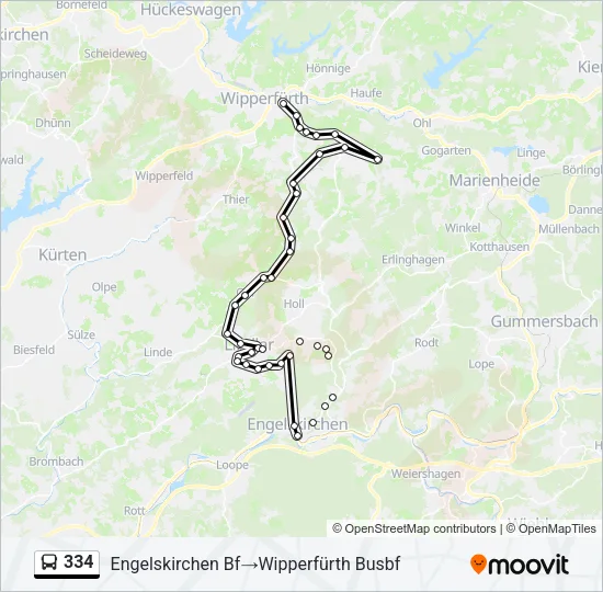 334 Bus Line Map