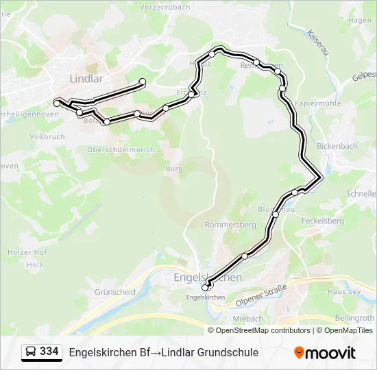 334 Bus Line Map