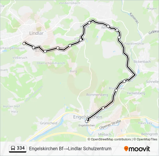 334 Bus Line Map