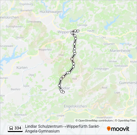 334 Bus Line Map