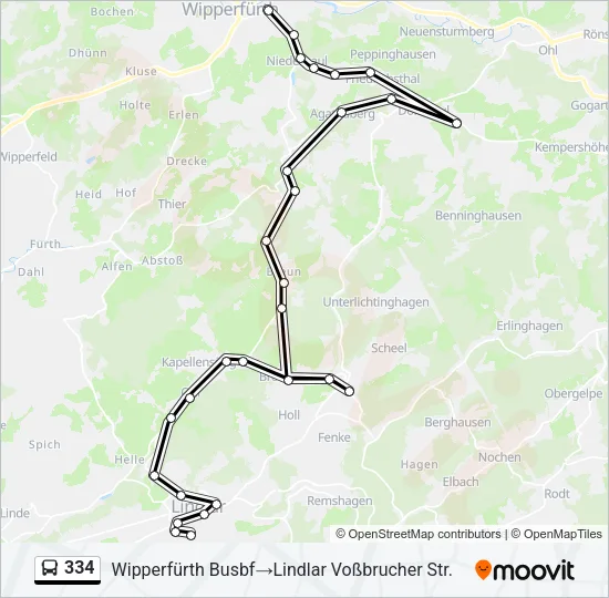 334 Bus Line Map