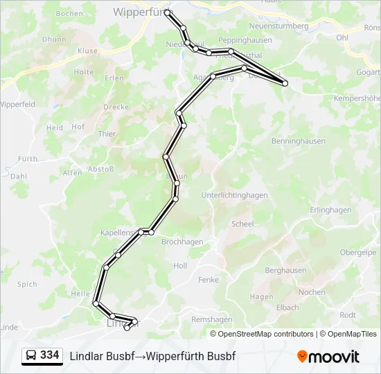 334 Bus Line Map