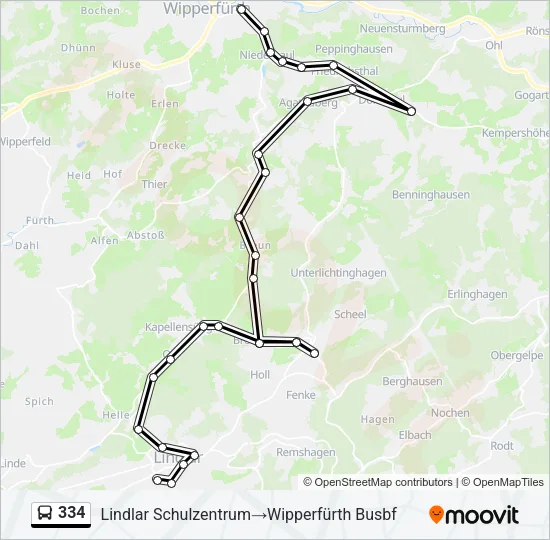 334 Bus Line Map