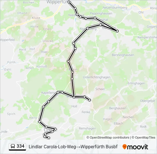 334 Bus Line Map