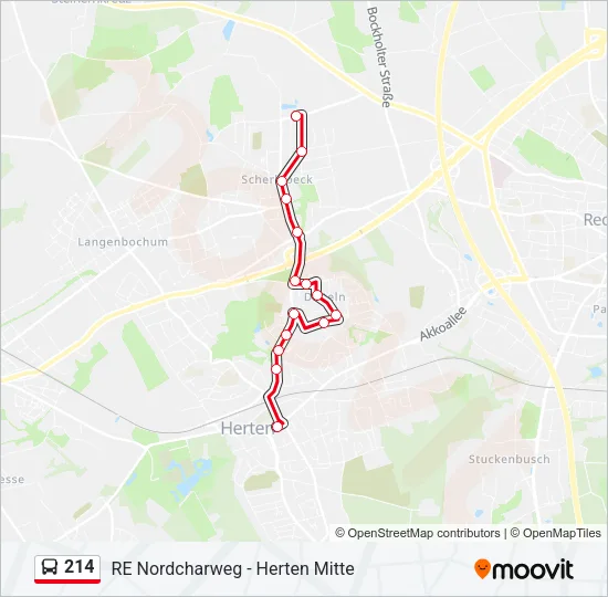 214 Bus Line Map