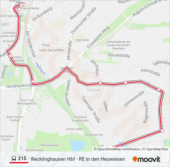 215 Bus Line Map