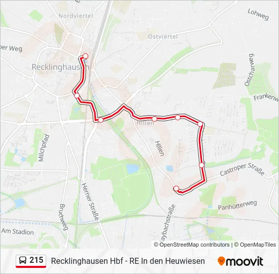 Автобус 215: карта маршрута