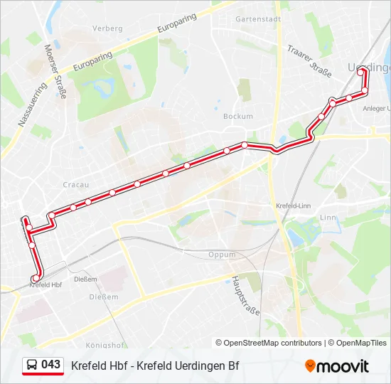043 Bus Line Map