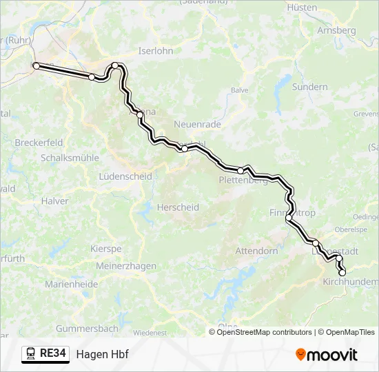 RE34 Train Line Map