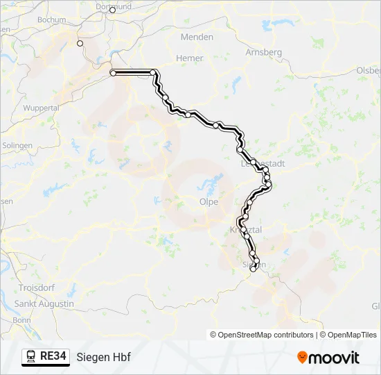 RE34 Train Line Map