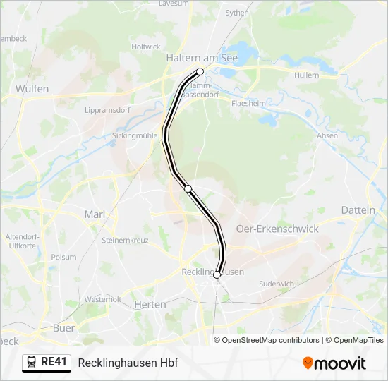 Поезд RE41: карта маршрута