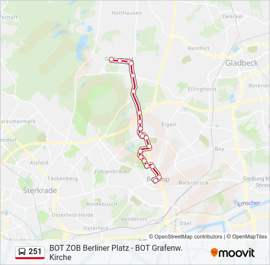 251 Bus Line Map