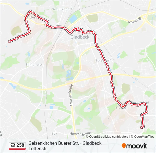258 Bus Line Map