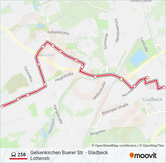 258 Bus Line Map