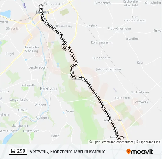 290 Bus Line Map