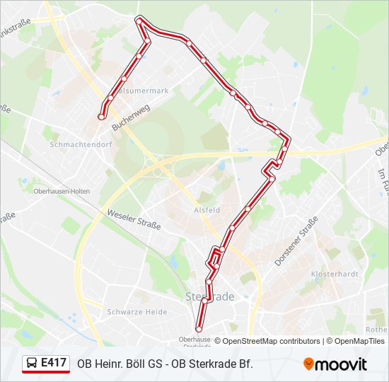 E417 bus Line Map