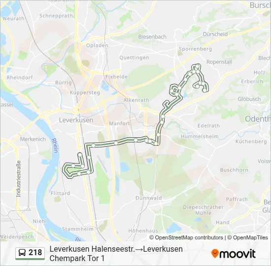 218 Bus Line Map