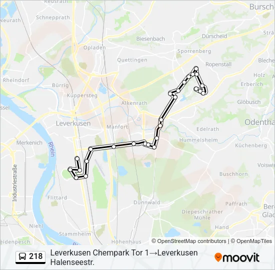 218 Bus Line Map