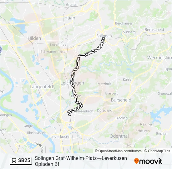 SB25 Bus Line Map