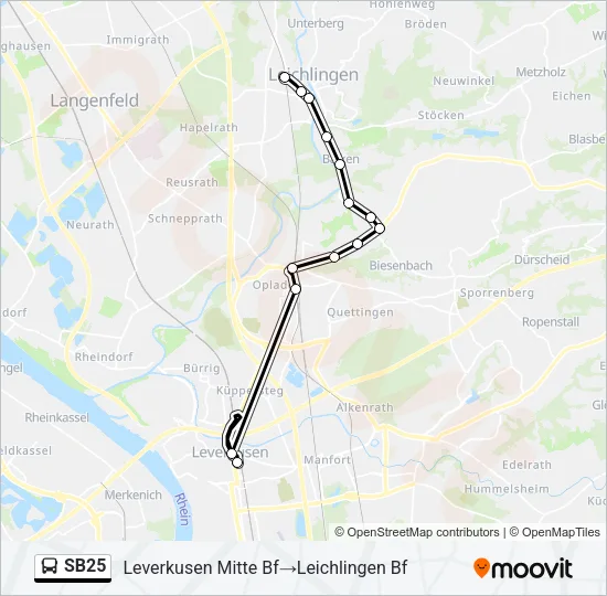 SB25 Bus Line Map