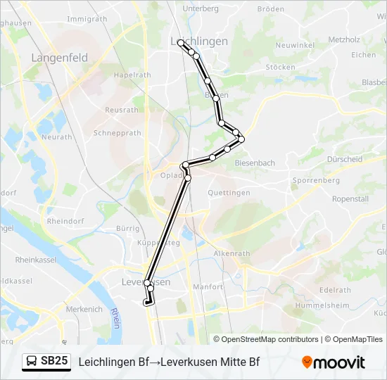 SB25 Bus Line Map