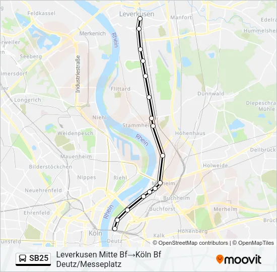 SB25 Bus Line Map