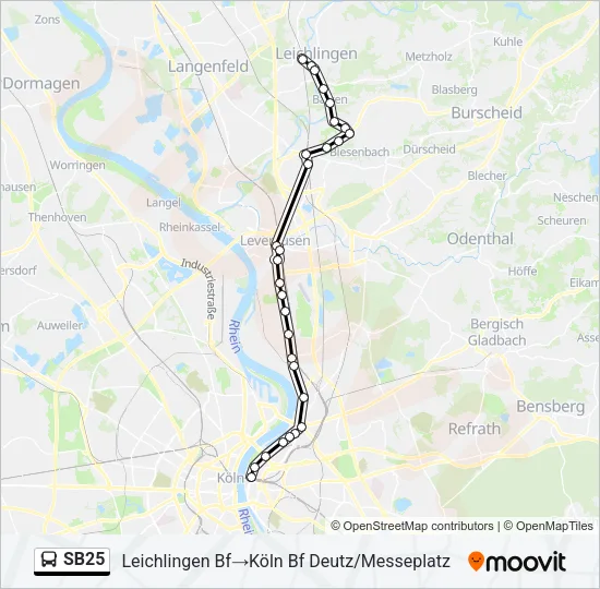 SB25 Bus Line Map