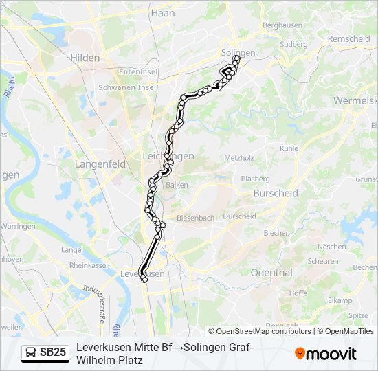 Sb25 Route: Schedules, Stops & Maps - Leverkusen Mitte Bf‎→solingen 