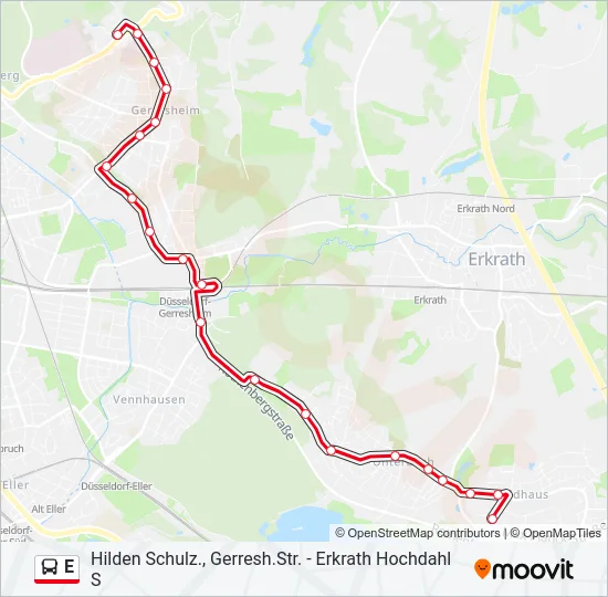 E Bus Line Map