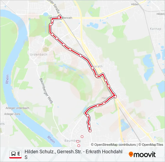 E Bus Line Map